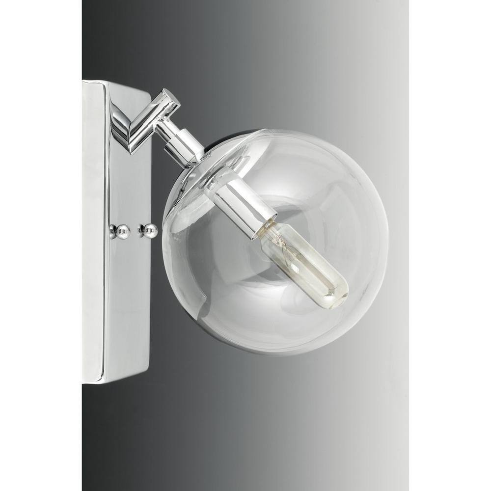 Polished Chrome 3-Light Wall Fixture with Clear Glass Shades