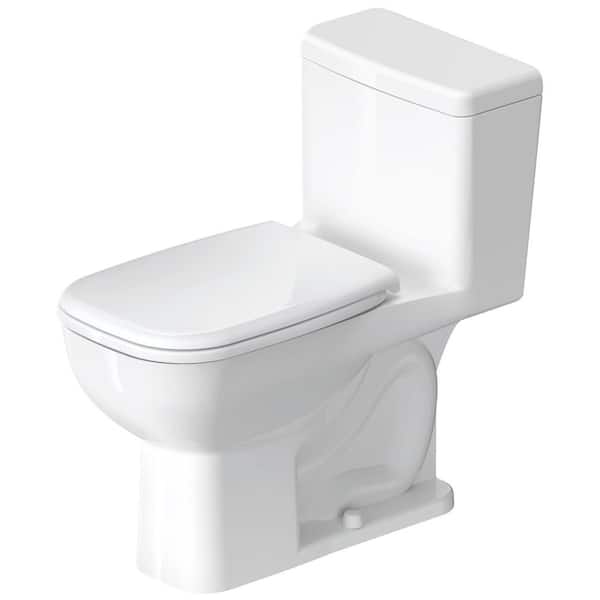 Duravit D-Code 1-piece 1.28 GPF Single Flush Elongated Toilet in. White Seat Not Included