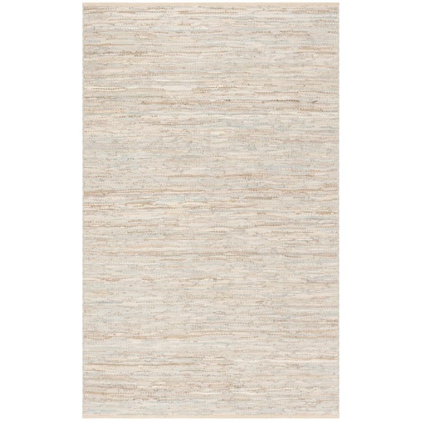 Vintage Leather Beige 4 ft. x 6 ft. Distressed Solid Area Rug