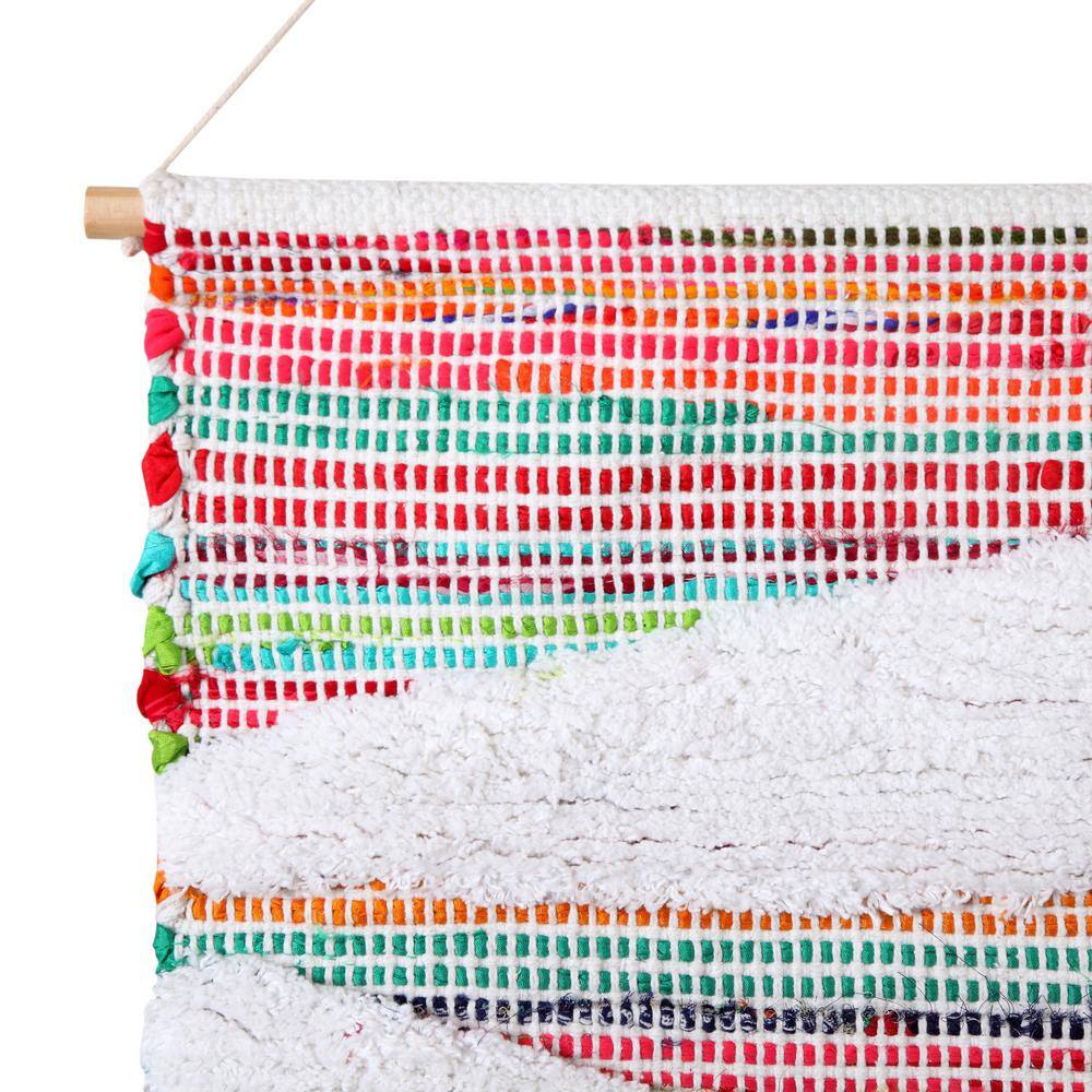 Boho Chindi Multicolor Woven Wall Hanging with Fringe