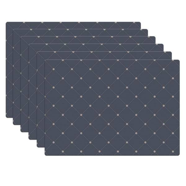 DASCO 17 in. x 12 in. Blues Vinyl Placemats (Set of 6)