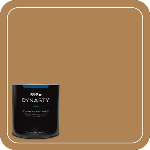 BEHR DYNASTY 1 qt. #S300-6 Harvest Time Satin Enamel Interior Stain-Blocking Paint and Primer