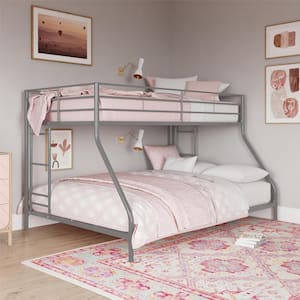 Fulton Silver Metal Twin Over Full Bunk Bed