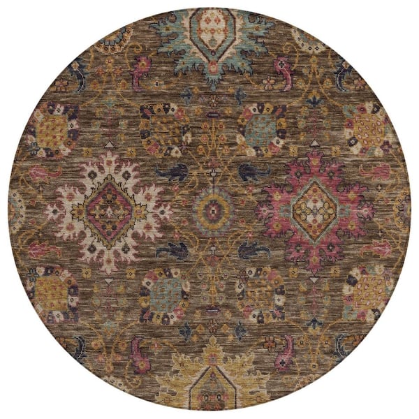 Addison Rugs Chantille Machine Washable Indoor/Outdoor Abstract ACN2151 Chocolate 8 ft. x 8 ft. Area Rug