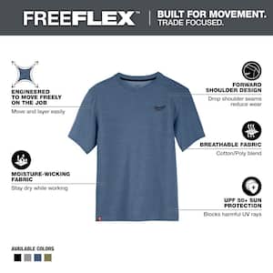 Men's Small Blue Cotton/Polyester Short-Sleeve Hybrid Work T-Shirt