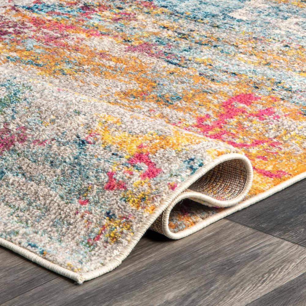 Monet Multicolor Abstract Synthetic 3' x 5' Area Rug