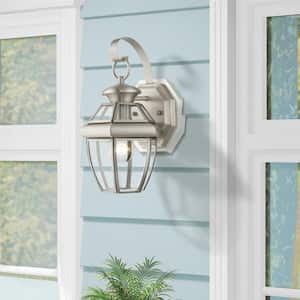 Aston 1 Light Brushed Nickel Outdoor Wall Sconce