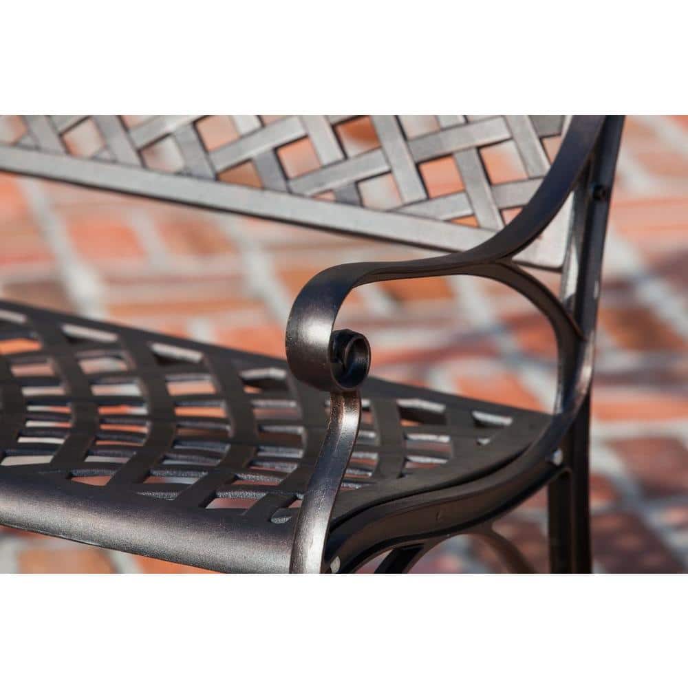 Antique Bronze Cast Aluminum Outdoor Patio Bench