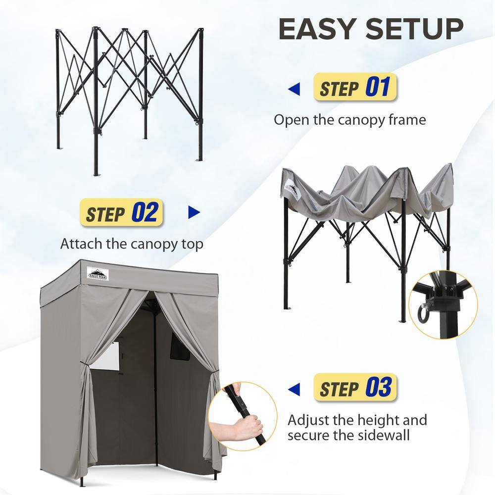Gray 5x5 Portable Pop-Up Privacy Canopy Tent