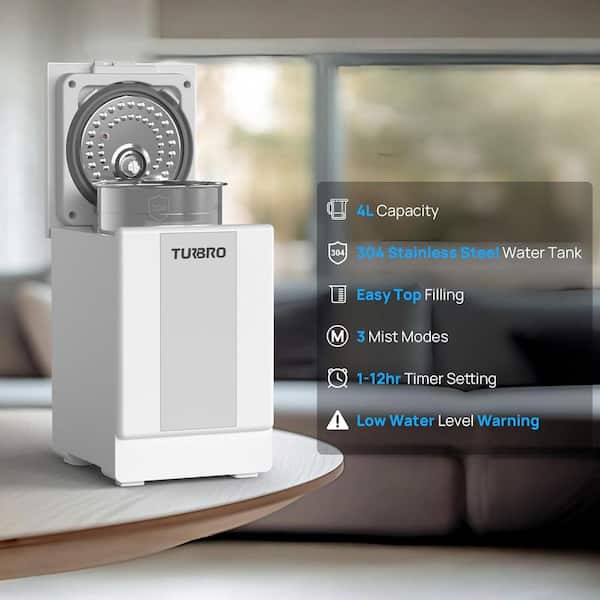 TURBRO 4L/1 Gal. 304 Stainless Steel Steam Humidifier w/Tank, Warm