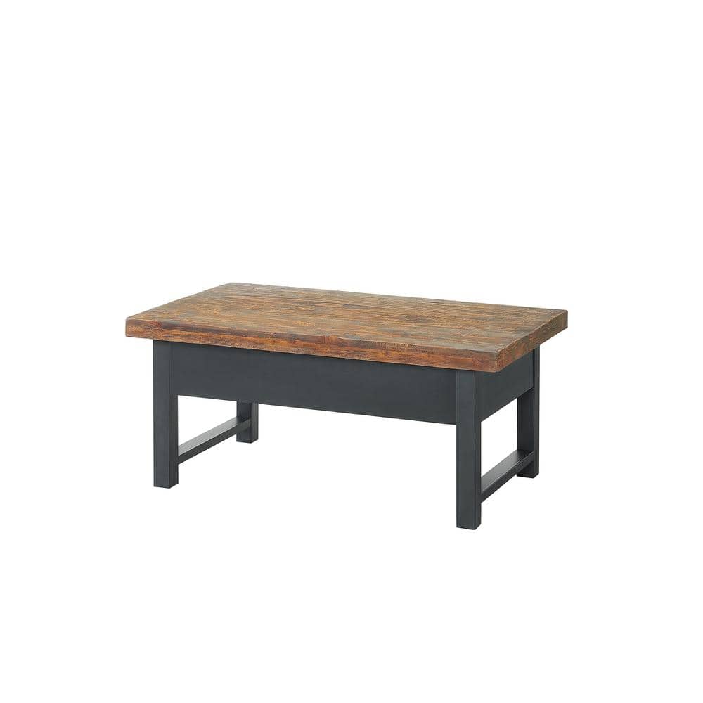 Pomona Rustic Natural Rectangular Lift-Top Coffee Table with Storage