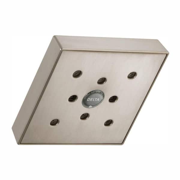 Delta 1-Spray Patterns 1.50 GPM 5.38 in. Wall Mount Fixed Shower Head with H2Okinetic in Stainless