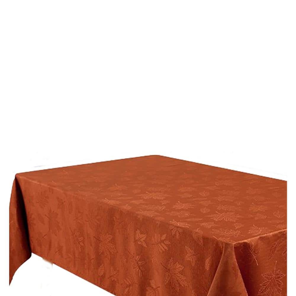 60 in. W x 84 in. L Oranges/Peaches Rectangle Polyester Nature Autumn Leave