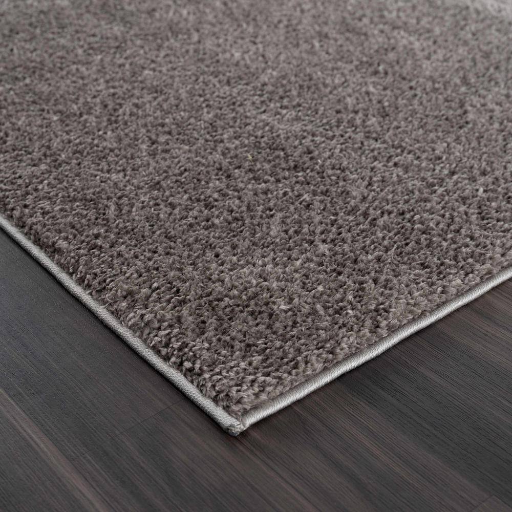 Judy Light Gray Washable Plush Shag Area Rug 5'3" x 7'
