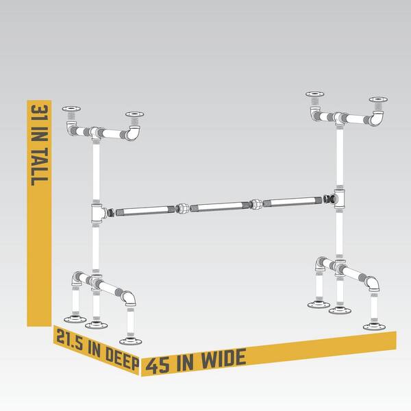 3/4 in. Black Steel Pipe 3.75 ft. L x 31 in. H 3/4 in. Black Steel Pipe 3.75 ft. L x 31 in. H