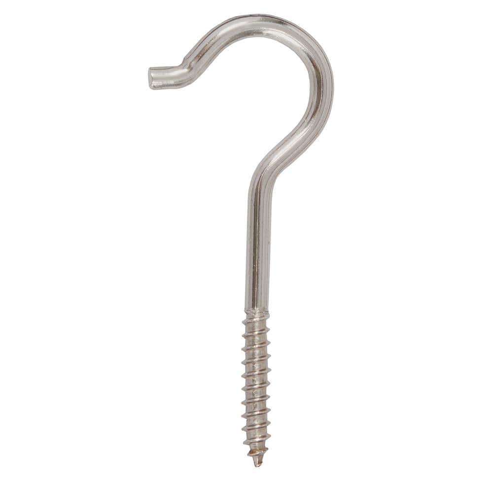 Everbilt 3/16 in. x 3-3/8 in. Stainless Steel Screw Hook 823851 - The Home  Depot