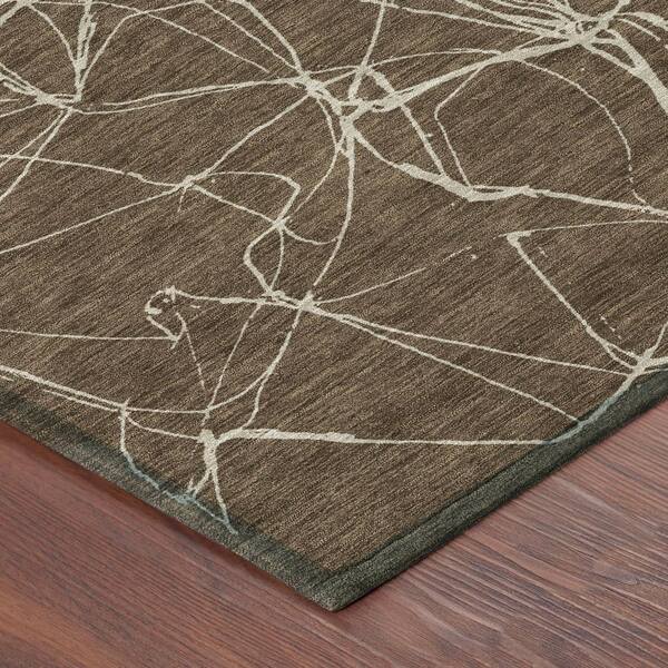 Chantille Machine Washable Indoor/Outdoor Abstract ACN2826 Chocolate 10 ft. x 14 ft. Area Rug