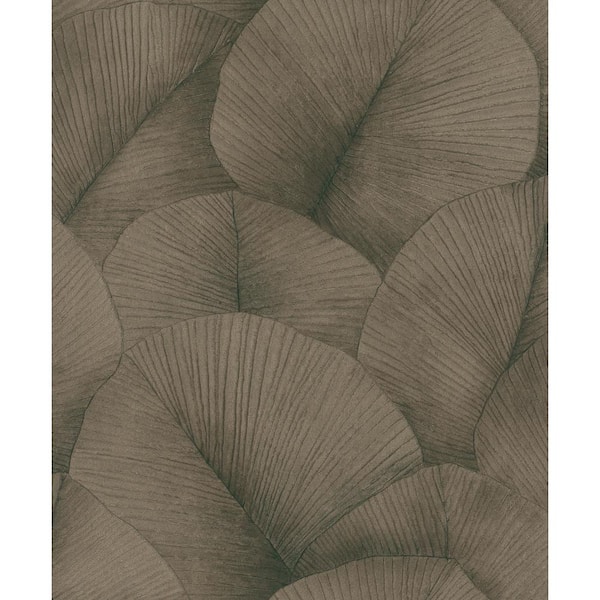 Unbranded Kumano Collection Gold Textured Palm Leaf Glitter/Shimmer Finish Non-Pasted Vinyl on Non-Woven Wallpaper Sample