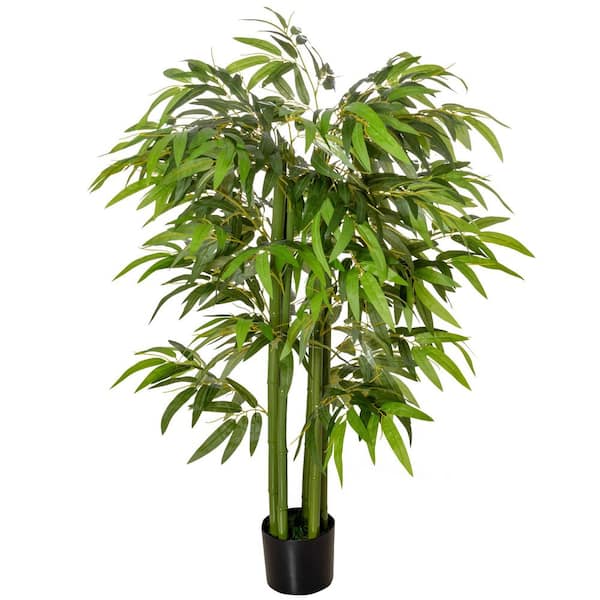 4.5 ft. Artificial Bamboo Tree, Faux Decorative Plant in Nursery Pot for Indoor or Outdoor Decor