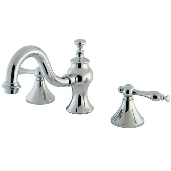 Kingston Brass Naples Lever 8 in. Widespread 2-Handle High-Arc Bathroom Faucet in Chrome