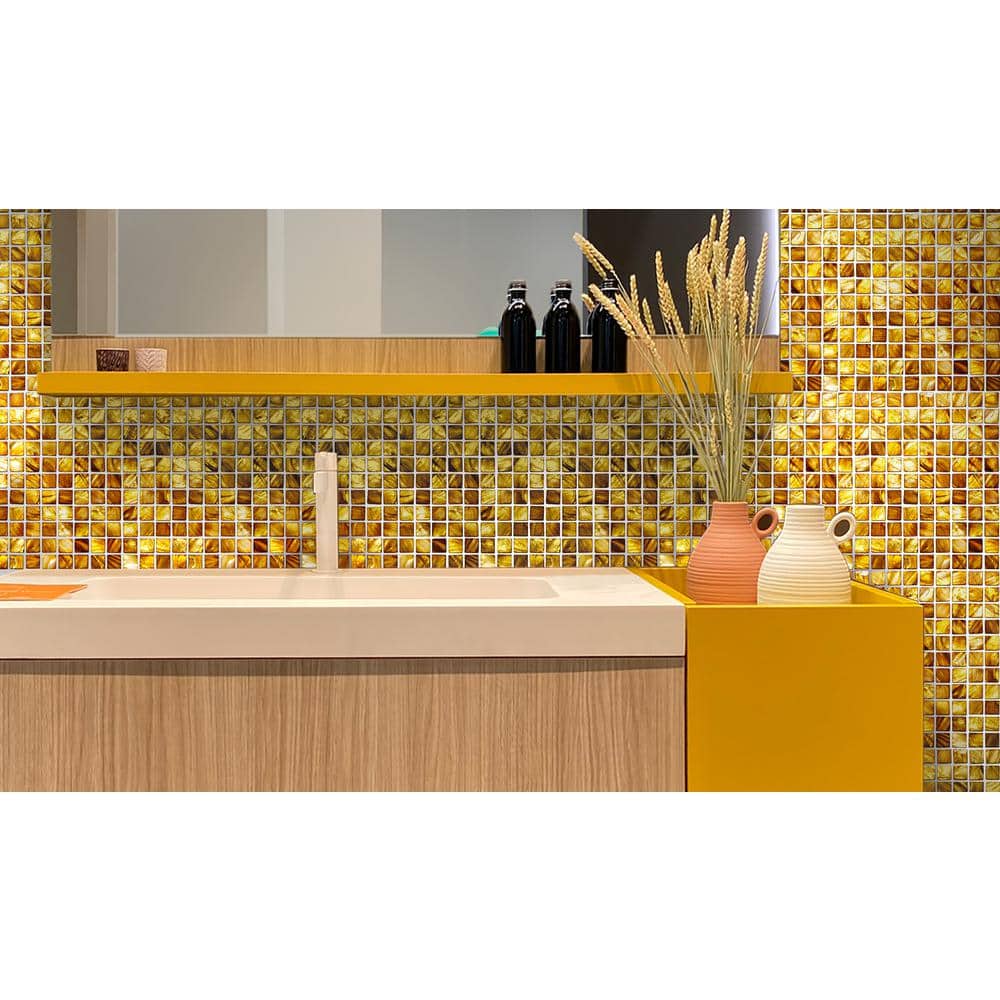 12" x 12" Gold Mother-of-Pearl Mosaic Tile Sheet