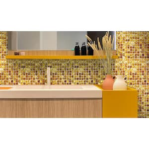 Yellow and Brown 12 in. x 12 in. Square Polished Natural Shell Mosaic Tile (20 sq. ft./Case)