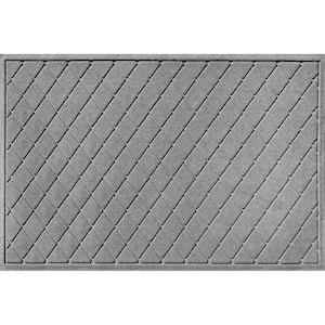 Waterhog Argyle Medium Gray 45 in. x 70 in. PET Polyester Indoor Outdoor Estate Mat