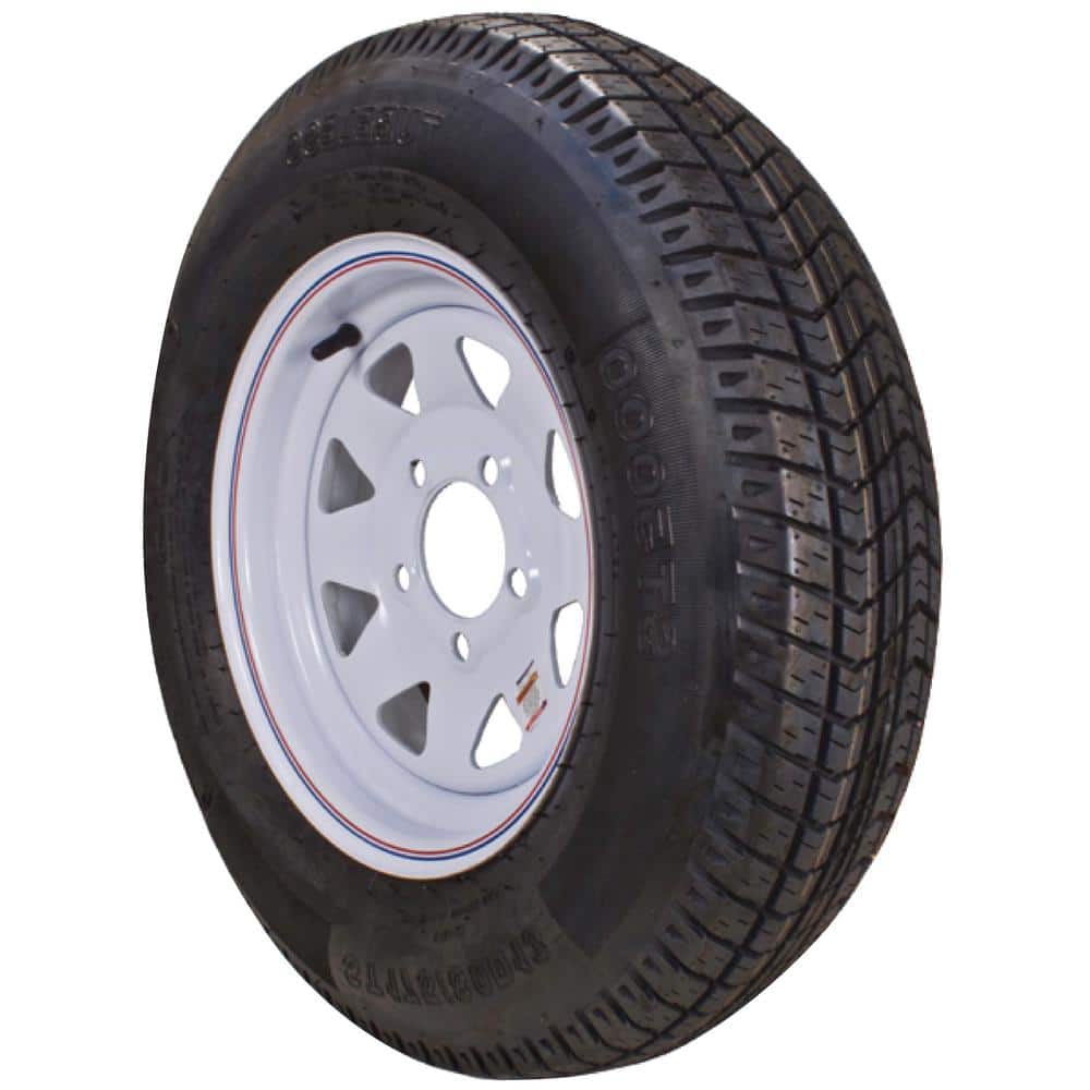 LOADSTAR ST205/75R-14 KR03 Radial 1760 lb. Load Capacity White with Stripe 14 in. Bias Tire and Wheel Assembly -  966-32153