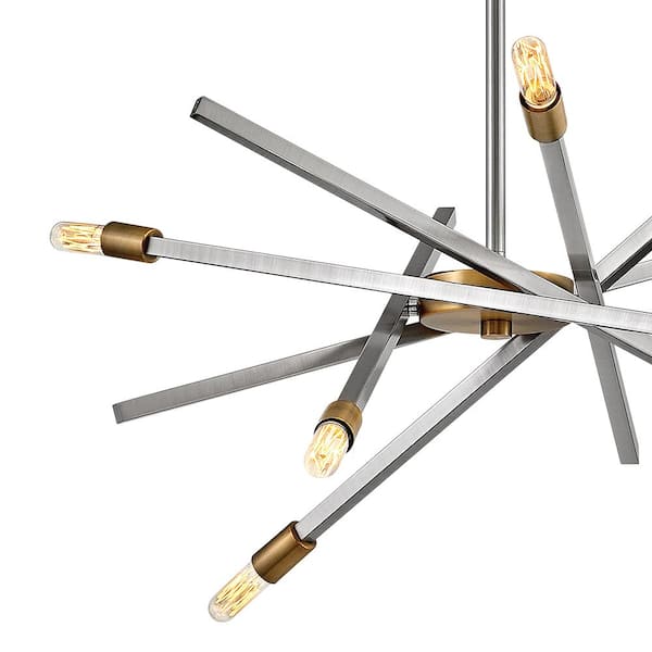 HINKLEY - Archer 6-Light Brushed Nickel Sputnik Chandelier