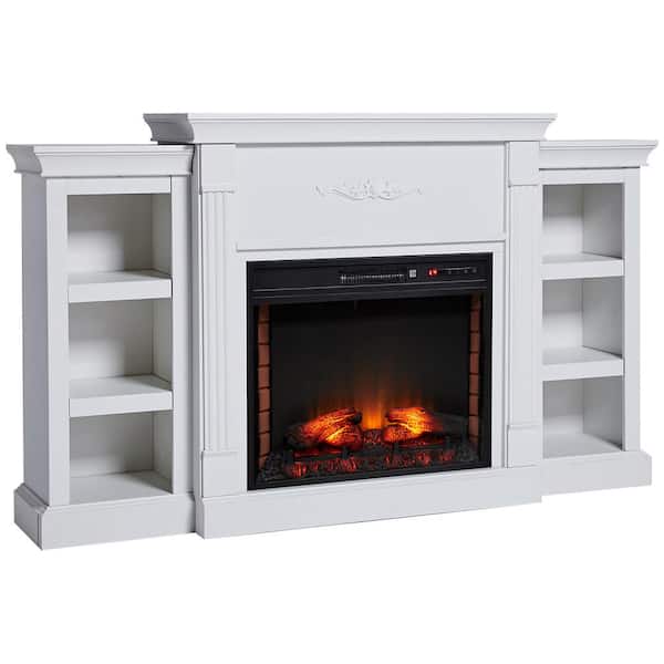 HOMCOM White Standing Media Storage