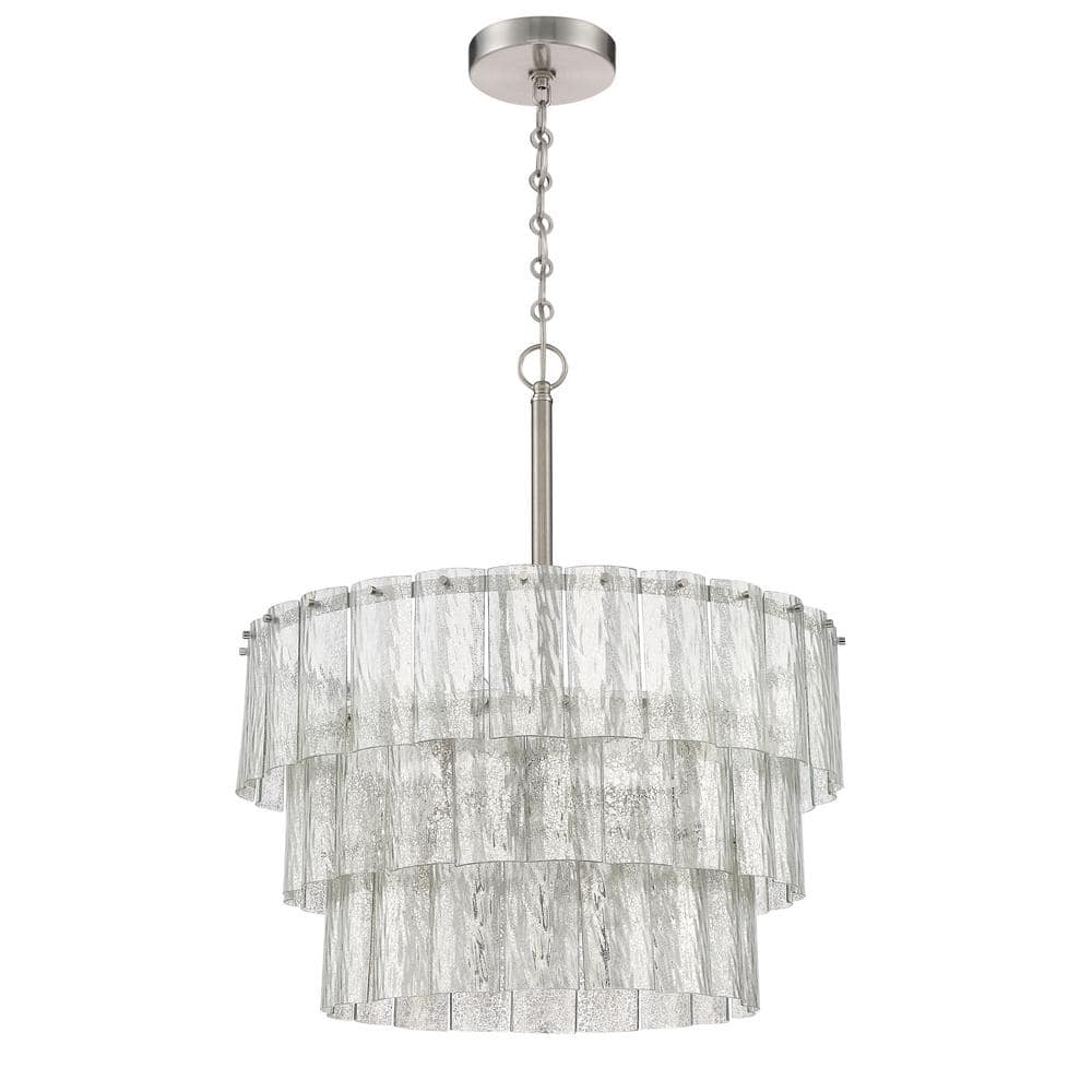 Museo Polished Nickel Mercury Glass 9-Light Chandelier