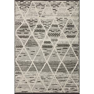 Fabian Charcoal/Ivory 4 ft. x 6 ft. Geometric Moroccan Area Rug