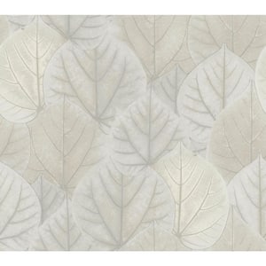 Leaf Concerto Grey Wallpaper