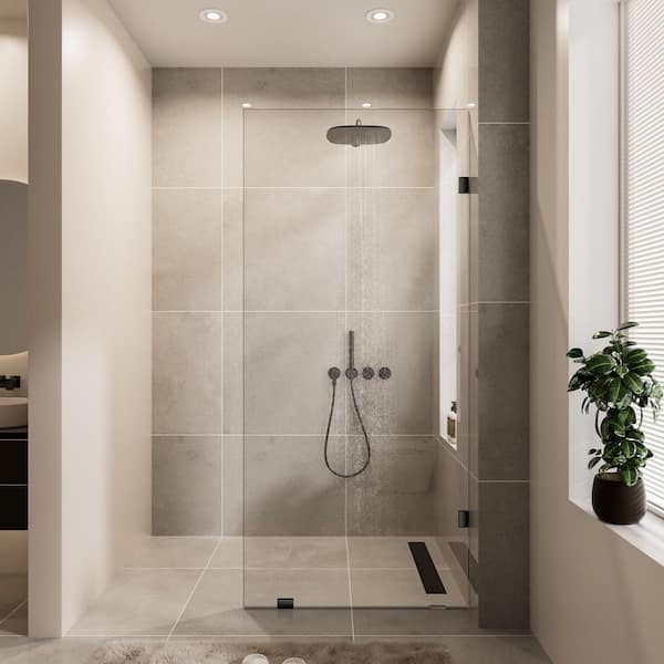 NANAWO 32 in. W x 78 in. H Frameless Fixed Single Panel Shower