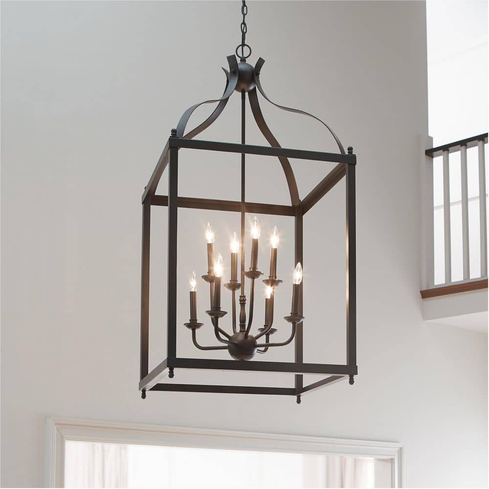 KICHLER Larkin 8-Light Olde Bronze Traditional Candle Cage Foyer