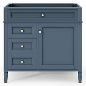 35 in. W. x 17.9 in. D x 33 in. H Freestanding Bath Vanity Cabinet without Top in Blue