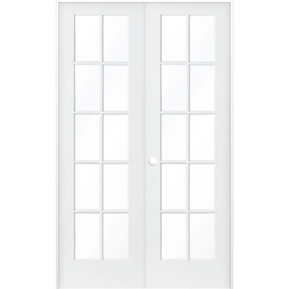 Krosswood Doors 48 in. x 80 in. Craftsman Shaker 10-Lite Right Handed MDF  Solid Core Double Prehung French Door PHID.SH.420.40.68.138-RA - The Home  