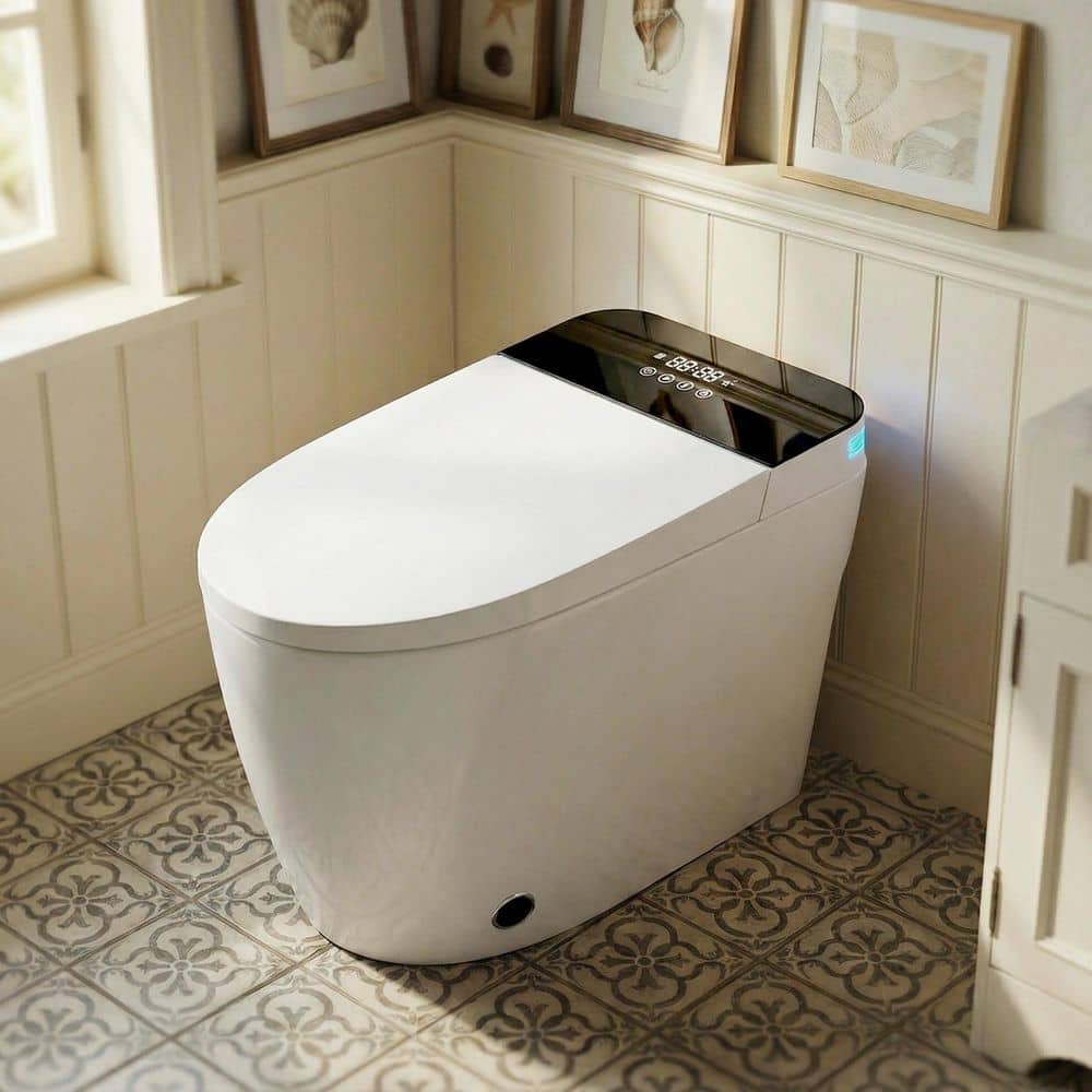 FUFU&GAGA Elongated Bowl Bidet Toilet 1.28 GPF in White with