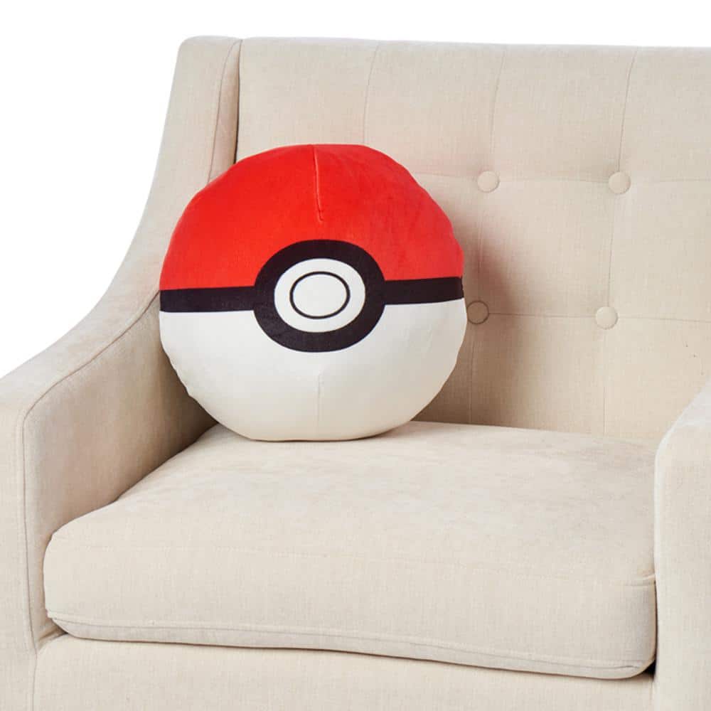 Pokeball Cloud Pillow 11" Round Plush Polyester Cushion