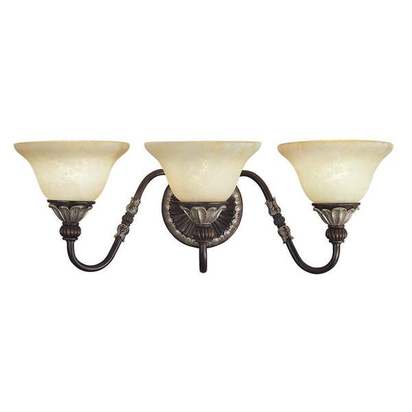 Livex Lighting Providence 3 Light Hand Rubbed Bronze With Antique Silver Accents Incandescent