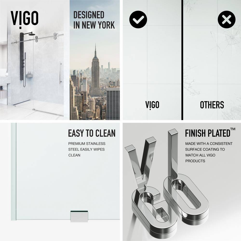 Elan 48-inch Frameless Sliding Shower Door with Clear Glass and Chrome Hardware