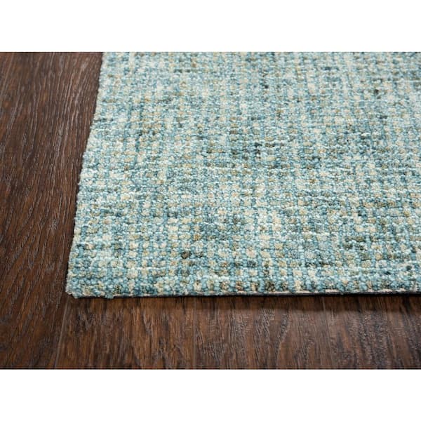 Storm Teal 10 ft. x 13 ft. Tweed Area Rug