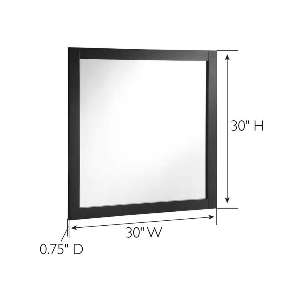 Espresso Pine Wood Framed Rectangular 40"x30" Wall Mirror