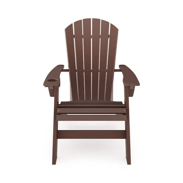 Unbranded Brown HDPE Poly Lumber Adirondack Relaxing Chair