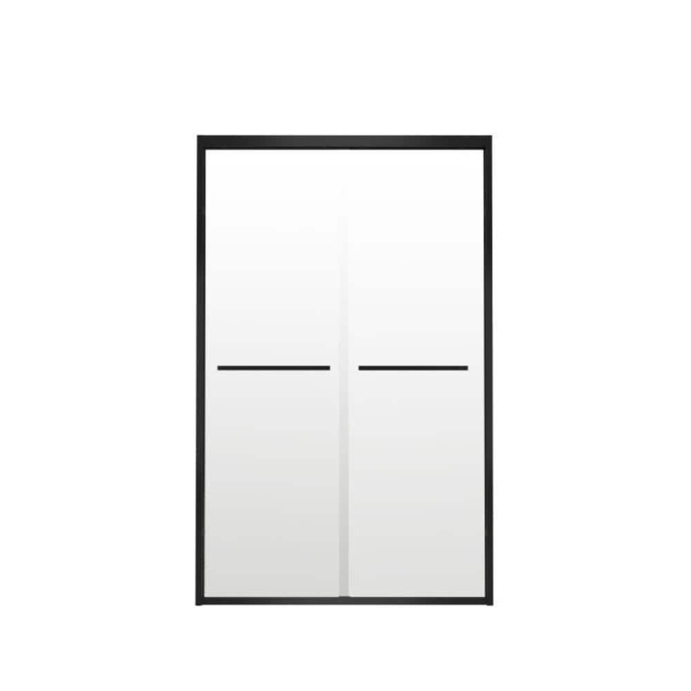 44 in.-48 in.W x 76 in.H Double Sliding Framed Shower Door in Black Finish with 1/4 in. Thick Tempered Glass price history on PriceWatchPro