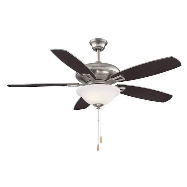 TUXEDO PARK LIGHTING 52 in. Indoor Brushed Nickel Ceiling Fan with Light Kit and Remote