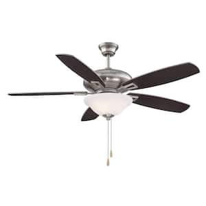 Meridian 52 in. Indoor Brushed Nickel Ceiling Fan with Light Kit and Remote