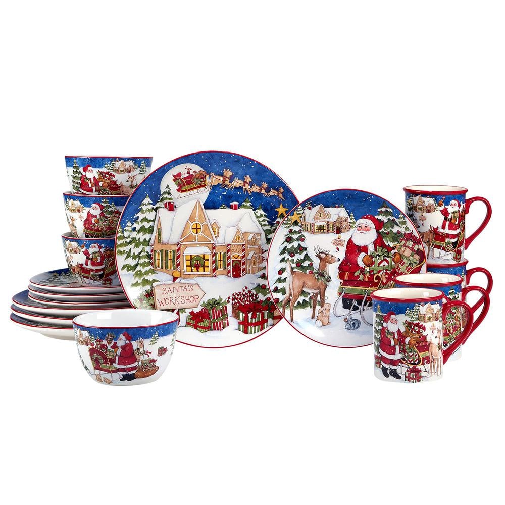 Certified International Homestead Christmas 16-Piece Multicolored  Earthenware Dinnerware Set (Service Set for 4) 87568RM - The Home Depot