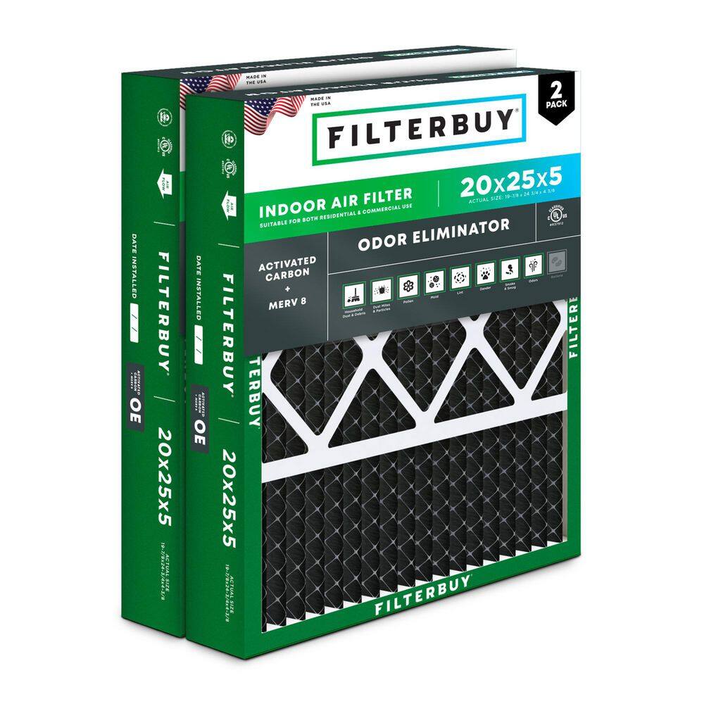 20 in. x 25 in. x 5 in. MERV 8 (FPR 5) Odor Eliminator Pleated HVAC AC Furnace Air Filters for Honeywell (2-Pack) price history on PriceWatchPro