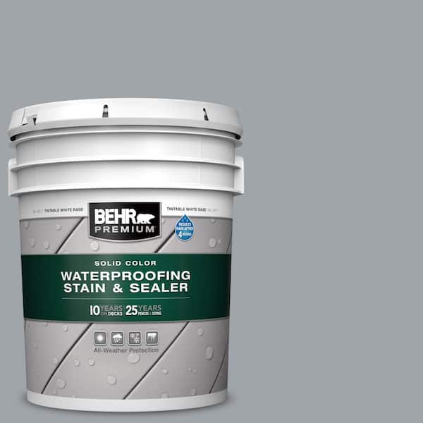 BEHR PREMIUM 5 gal. #ECC-33-1 Iron Wood Solid Color Waterproofing Exterior Wood Stain and Sealer